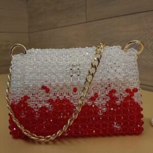 Red and white glass crystal