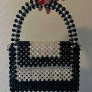Printed beaded bag