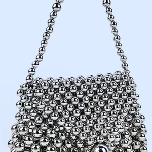 silver beaded purse